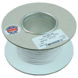 White 0.5mm² Thin Wall Cable 16/0.2mm 50M