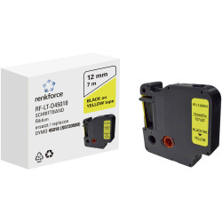 Renkforce RF-6027802 Labelling tape Yellow Black 12mm x 7m Compatible with D1