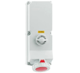 Gniazdo naścienne z wyłącznikiem i podwójną blokadą mechaniczną 125A 5p 400V IP67 16622