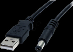 USB2TYPEN1M USB converter, A connector to 1x DC power plug, 1 m