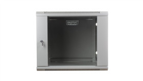 Szafa Wisząca Jednosekcyjna 19 Cali 9U 501/600/450Mm Drzwi Szklane Szara (Ral...