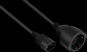 SK1402-S002 Power adapter cable UPS, plug C14 to socket type F, black, 0.15