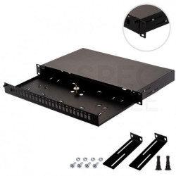 Przełącznica światłowodowa FO 24xSC simplex / 24xLC duplex RACK 19" 1U wysuwana czarna