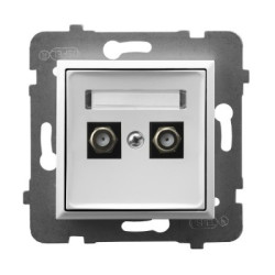 ARIA Gniazdo antenowe typu F podwójne biały GPA-2UF/m/00