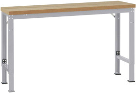 Grundwerkbank PROFI Spezial mit massiver Bucheplatte, BxTxH = 1500 x 700 x 740-1040 mm Manuflex WP6052.9006