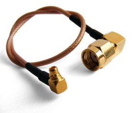 Pigtail MMCX - RP-SMA/m (30 cm) kątowy