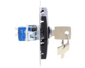 Simon 54 Łącznik na kluczyk jednobieg. (moduł) 2 poz. 0-I styk N/O 5A 250V wyjęcie klucza w każdej pozycji czarny mat DW1K.01/49