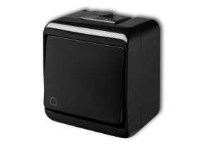 JUNIOR IP54 Wyłącznik zwierny przycisk "dzwonek" podświetlany czarny 12WHE-4L KARLIK