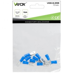Wsuwki konektorowe izolowane 5 szt. + nasuwki konektorowe izolowane 5 szt. niebieskie VDD-6.35B Vayox