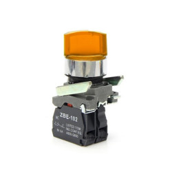 Przełącznik piórowy podświetlany XB4-BK125 (żółty) 2-pozycyjny