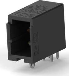 Pin header, 4 pole, pitch 2.5 mm, angled, black, 1-1827876-2