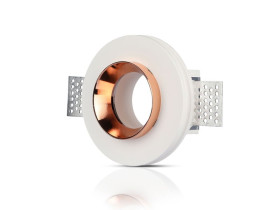 VT-866 Oczko halogenowe trzonek: GU10 gips złoty róż okrągła 3147 V-TAC