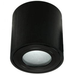 Oprawa sufitowa ERMETICO-O-BB czarna szczotkowana okrągła 1xgu10 natynkowa nad prysznic hermetyczna ip44 łazienkowa