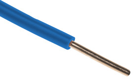 Przewód montażowy 1,5 mm² Niebieski RS PRO PVC 15 AWG 600 V dł. 100m 1/1,38 mm +70°C BS 6231