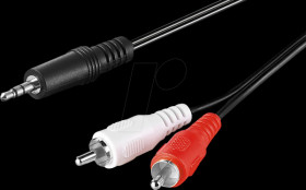 51649 Audio cable, 3.5-mm jack plug to 2x RCA plug, 1.5 m