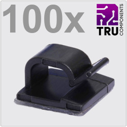 TruComponents 41220 Clip Self-adhesive &#xD8;1-7mm Blk 100pcs