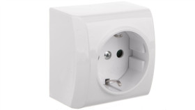Bis Gniazdo Pojedyncze Z/U Schuko Z Przesłonami Białe Gn-1Bsp/00