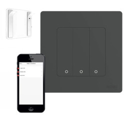 Szary Pilot Zigbee 3 kanały obsługa 9 scen Tuya Sterownik scen Moes Star Ring