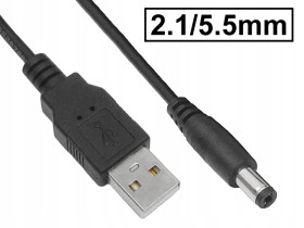 USB-A Male to DC 2.1/5.5 Male 1 m Adapter Cable