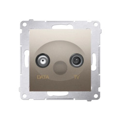 Simon 54 Gniazdo TV-DATA typ F 5-1000 MHz złoty mat DAD1.01/44