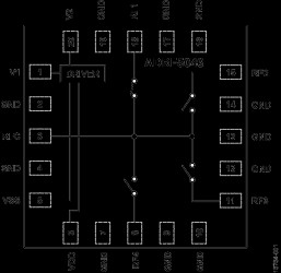 Silicon SP4T Switch, Reflective, 100 MHz to 44 GHz