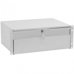 Szuflada z zamkiem do szafy RACK 19" 4U 330mm szara na narzędzia, sprzęt i dokumenty