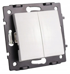 Łącznik włącznik podwójny biały - Argo 9023