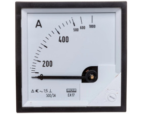 Amperomierz analogowy tablicowy 500/1000A do przekładnika 500/5A 72x72mm IP50 C3 K=90 st. EA17N F42200000000