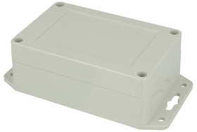 Obudowa; uniwersalna; Z128UJH TM; poliwęglan; 105mm; 70mm; 40mm; IP65; jasnoszary; z tulejkami mosiężnymi; uchwyty montażowe; Kr