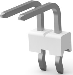 Pin header, 2 pole, pitch 2.54 mm, angled, natural, 3-644694-2