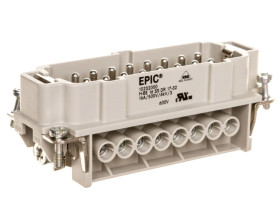 Wkład złącza 16P+PE męski 16A 500V EPIC H-BE 16 SS 17-32 10202000