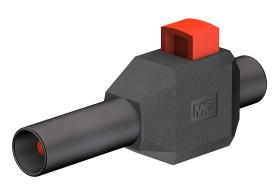 Adapter z wtykiem bananowym Męski Zacisk typ Wtyk bananowy Czarny 10A Staubli rozmiar 4 mm