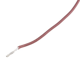 Przewód montażowy 0,6mm² Brązowy RS PRO PTFE 20 AWG 300 V dł. 100m 19/0,2 mm 200°C BS 3G 210:1996