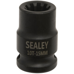 Sealey VS0990 Brake Caliper Socket 1/2&quot;Sq Drive 15mm 10-Point