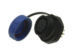 Gniazdo; SP1712/S7-1C; 7 torów; proste; lutowany; 0,75mm2; SP17; na panel; 17mm; IP68; 5A; 400V; Weipu; RoHS