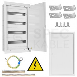 Rozdzielnica podtynkowa metalowa 4x18 modułów IP30 (400V AC) 735x415x130mm drzwi pełne KOLE SYSTEMS
