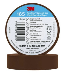Taśma izolacyjna 15mm x 10m PVC Temflex 165 brązowa 7100184725 /100szt./