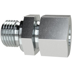 Screw-in fitting, L 39 mm, 315 bar, steel, galvanized, for pipe systems, 159573