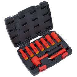 Sealey AK7942 Insulated Socket Set 9pc 3/8&quot;Sq Drive 6pt WallDrive&#xAE; VDE Approved