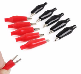 Opencircuit Alligator Clips 28mm - 5x Red and 5x Black