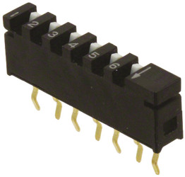 Przełącznik SIP 6-pozycyjny SPST THT 10 mA przy 5 V DC -30 → +85°C
