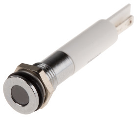 Lampka kontrolna do montażu panelowego 220V ac, biała 8mm LED Chrom RS PRO