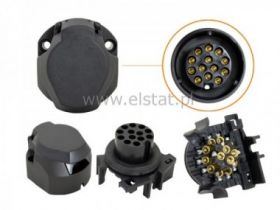 Gniazdo przyczepy samochodowej, PCV; 24V; 13 pinów