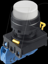 YW1B-A2E10W YW-22mm, PB, extended, plastic, maint, 1NO, white