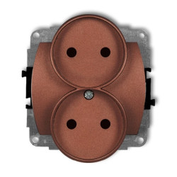 TREND Gniazdo podwójne b/u brĄzowy metalik 9GPR-2p