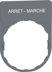 Label holder, printed with “ARRET-MARCHE”, for Harmony XB4/XB5, ZBYP2166C0