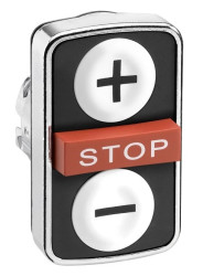 Przycisk biały kryty/czerw. wystający/biały kryty trójklawiszowy O22 z ozn. ZB4BA71115