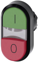 Siemens 3SU10013BB420AK0 3SU1001-3BB42-0AK0 Przycisk podwójny pierścień przedni z tworzywa sztucznego przycisk czarny, z