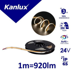 Taśma LED 24V LCOB 10W/M 24 IP65-NW 920lm/m 4000K Ra90 IP65 rolka 5mb 3 lata Gwarancji 33369