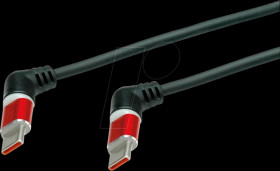 11028347 USB 2.0 cable, C plug to C plug, 360°, black, 1 m
